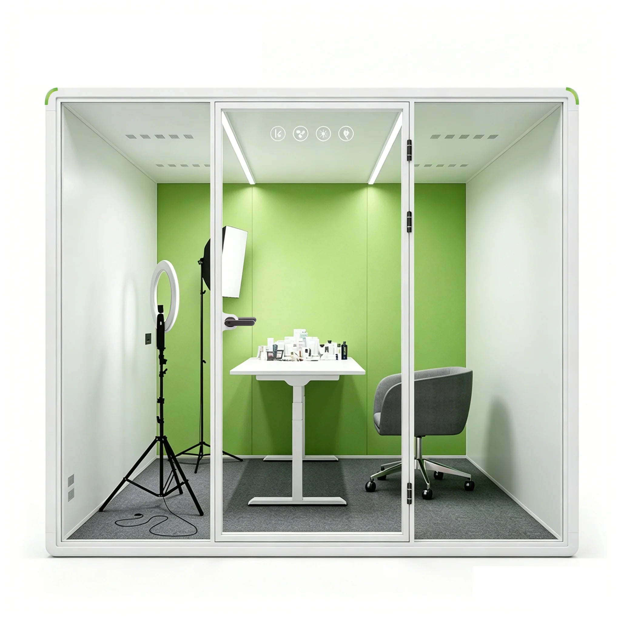 Soundproof Live Broadcast Cabin 6 Person Silence Office Meeting Pod Acoustic Sleep Booth Interview Pod With Desk