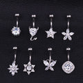 Wholesale 14G 316L Surgical Stainless Steel Belly Navel Button Rings Zircon Stone with Screw Bar Design Body Piercing Jewelry