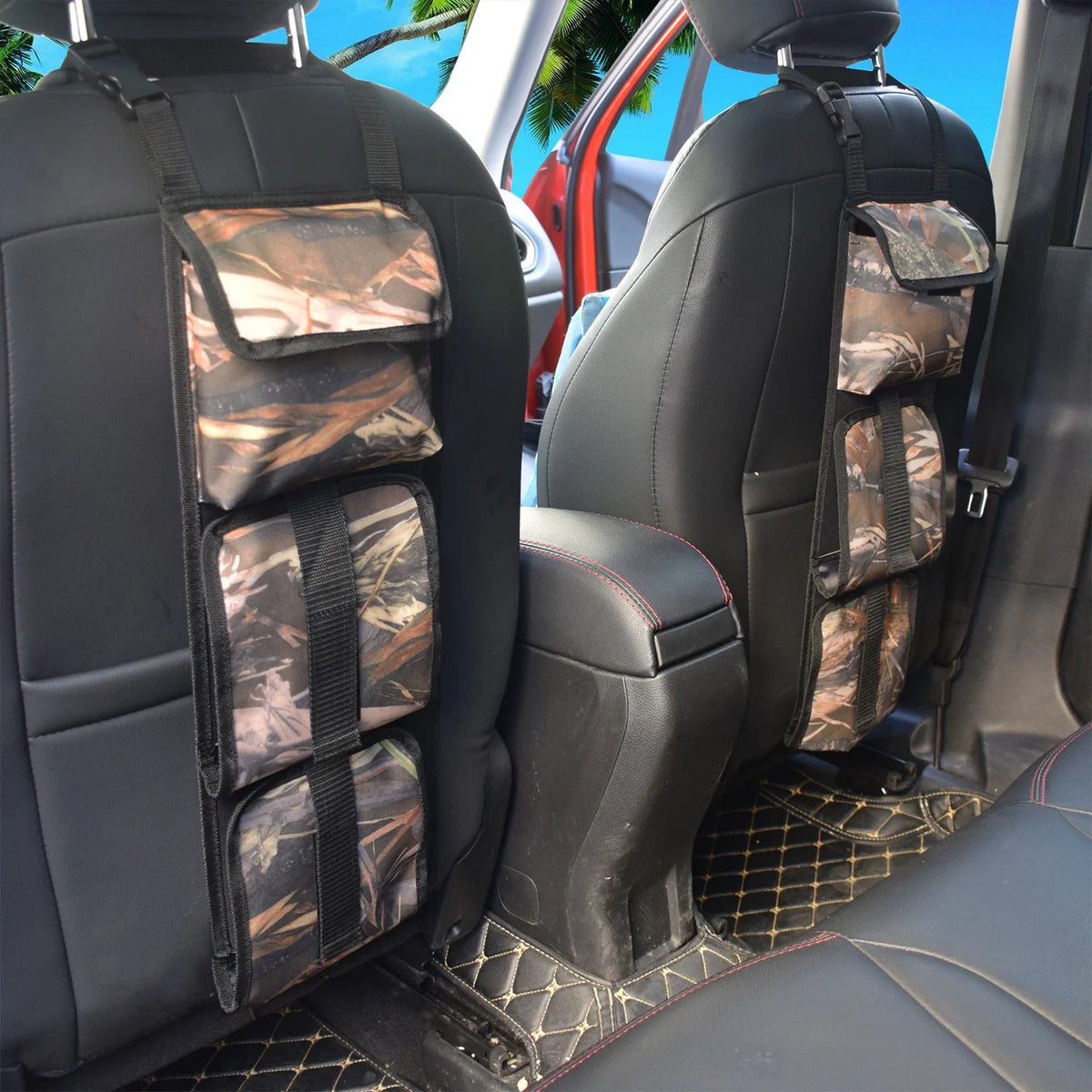 Mydays Tech Portable Wholesale Camouflage Pockets Hunting Tactical Seat Back Car Sling Rack Holder for Vehicles