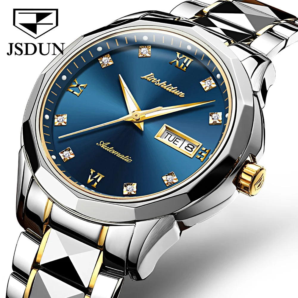 JSDUN 8813 Mechanical Watch Automatic Sapphire Crystal Waterproof Luxury Watches for Men Top Brand Wristwatch Clock Montre Homme