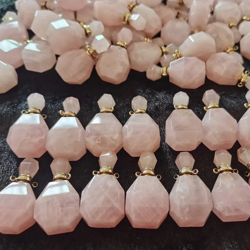 2021 Crystal Perfume Bottles Perfume Necklace Bottle Pendant Essential Oil Bottle Stone Pendant