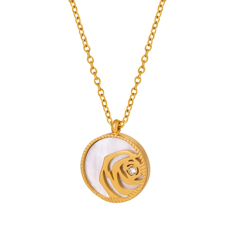 Custom Design Fashion Brand Gold Plated Pendant Chains Jewelry Necklace Stainless Steel for Women