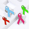 Manufacturer Enamel Red Blue Green Pink Cancer Awareness Ribbon Brooch Backpack Suit Hat Clothes Pin Badge Brooches Lapel Pin