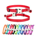 Personalized Customized Striped Reflective Nylon Luxury Breakaway Cat Collar with Bell for Cats-Glow Castle