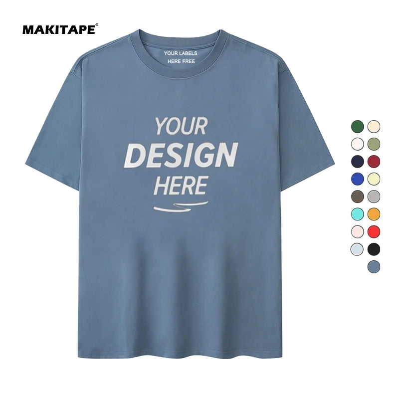 Custom t Shirt Men's 100% Cotton Tshirt Luxury Quality O-neck Blank Streetwear Oversize T-shirt for Men Free hang Tags