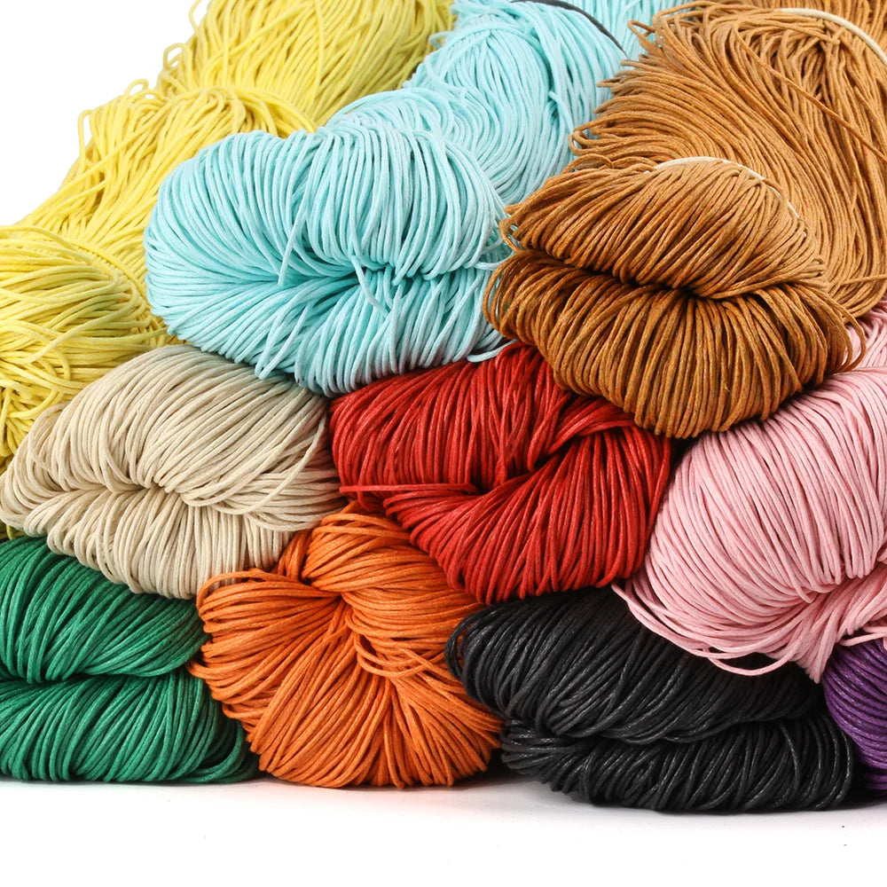 High Strength 3 Strand Twisted 2mm Cotton Rope with Waterproof Feature Waxed Pattern Handle for Garments Shoes Bags Decorations