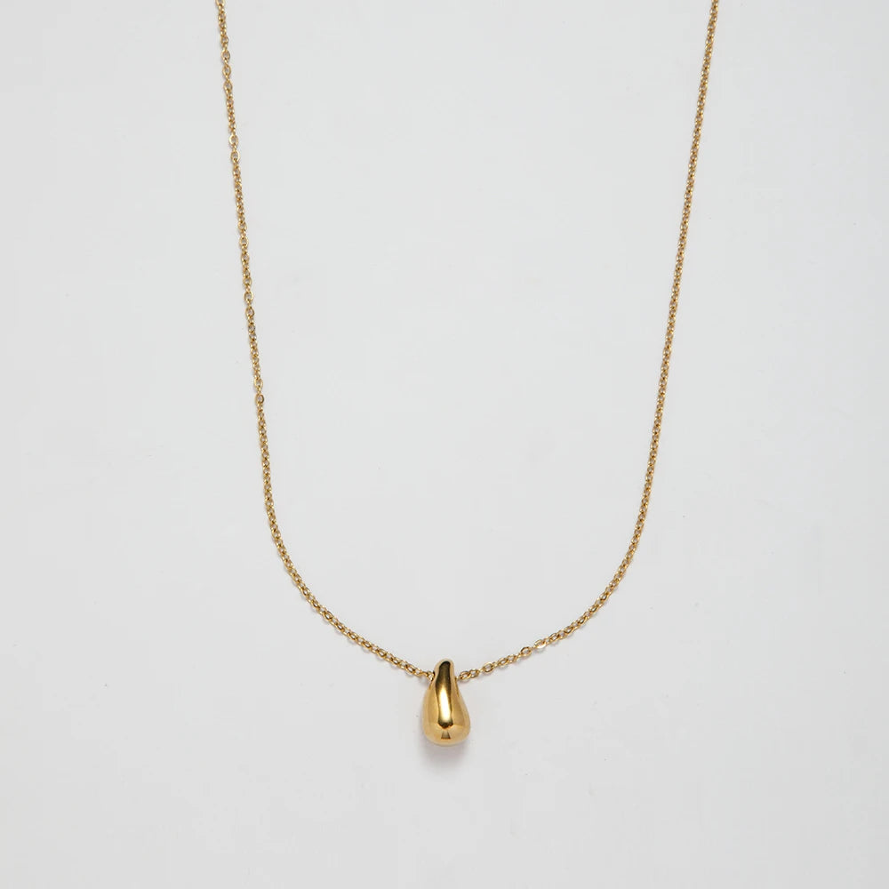 Fashion Designer Jewelry Waterproof Stainless Steel Waterdrop Necklace 18k Gold Plated Water Drop Pendant Necklaces 2023 YF3525