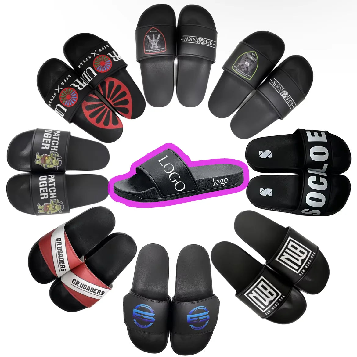 Latest Fashionable Open Toe Pink Slides Sandals Custom Blank with Logo Nice Beach Slippers for Women in Spring