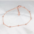 New Classic Simple Small Round Ball Stainless Steel Bead Anklets Bracelet for Women Gifts Jewelry