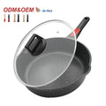 SANLANG Induction Nonstick Deep Frying Pan Removable Cast Aluminum Frying Pan Non-stick