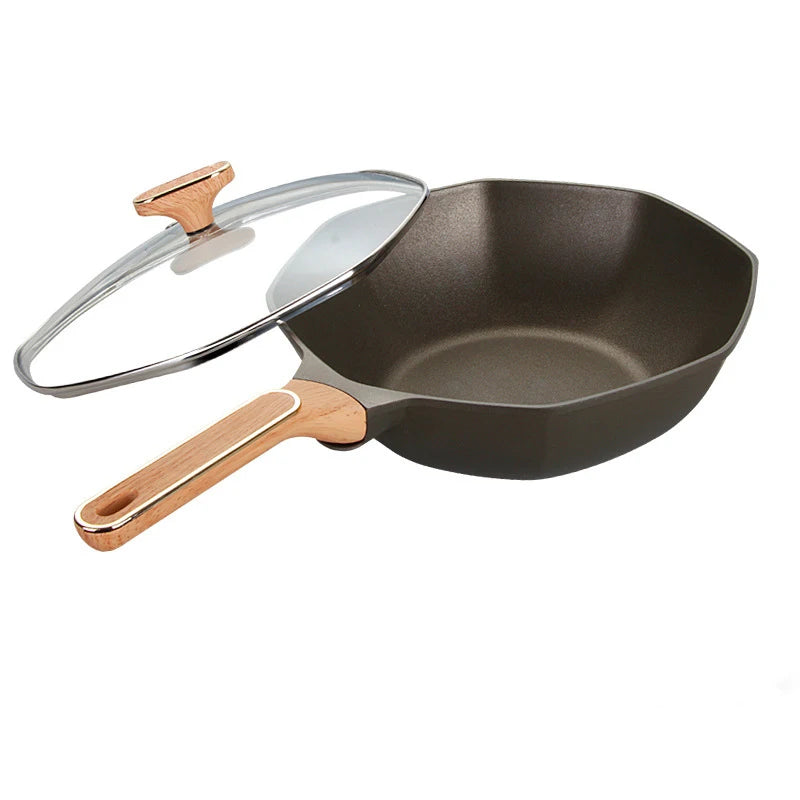 Non Stick Octagonal Wok 32cm White for Gas and Induction Cooker