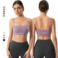 New Design Athletic Active Wear Women Naked Feel Sexy Small Sling Backless Sports Bra Customize Crop Top Gym Workout Yoga Bra