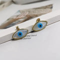 Wholesale New Fashion Natural White Shell of Pearl Evil Eye Pendant 18K Gold Plated DIY Blue Eyes Pendant Jewelry