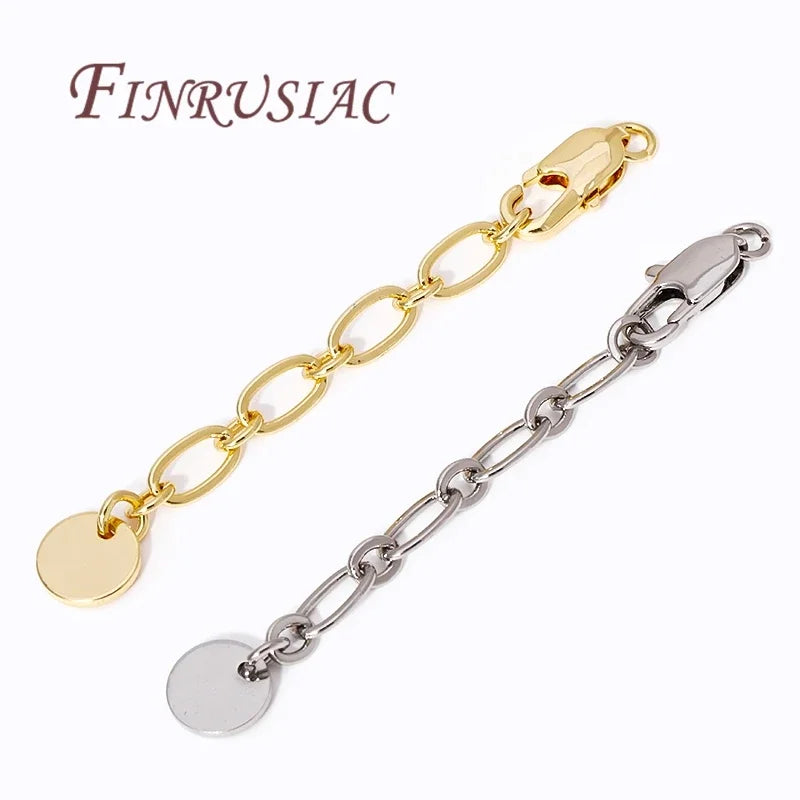18K Gold Plated Lobster Clasp Extender Tail Chains Jewelry Making Connectors DIY Bracelets Jewelry Findings Components