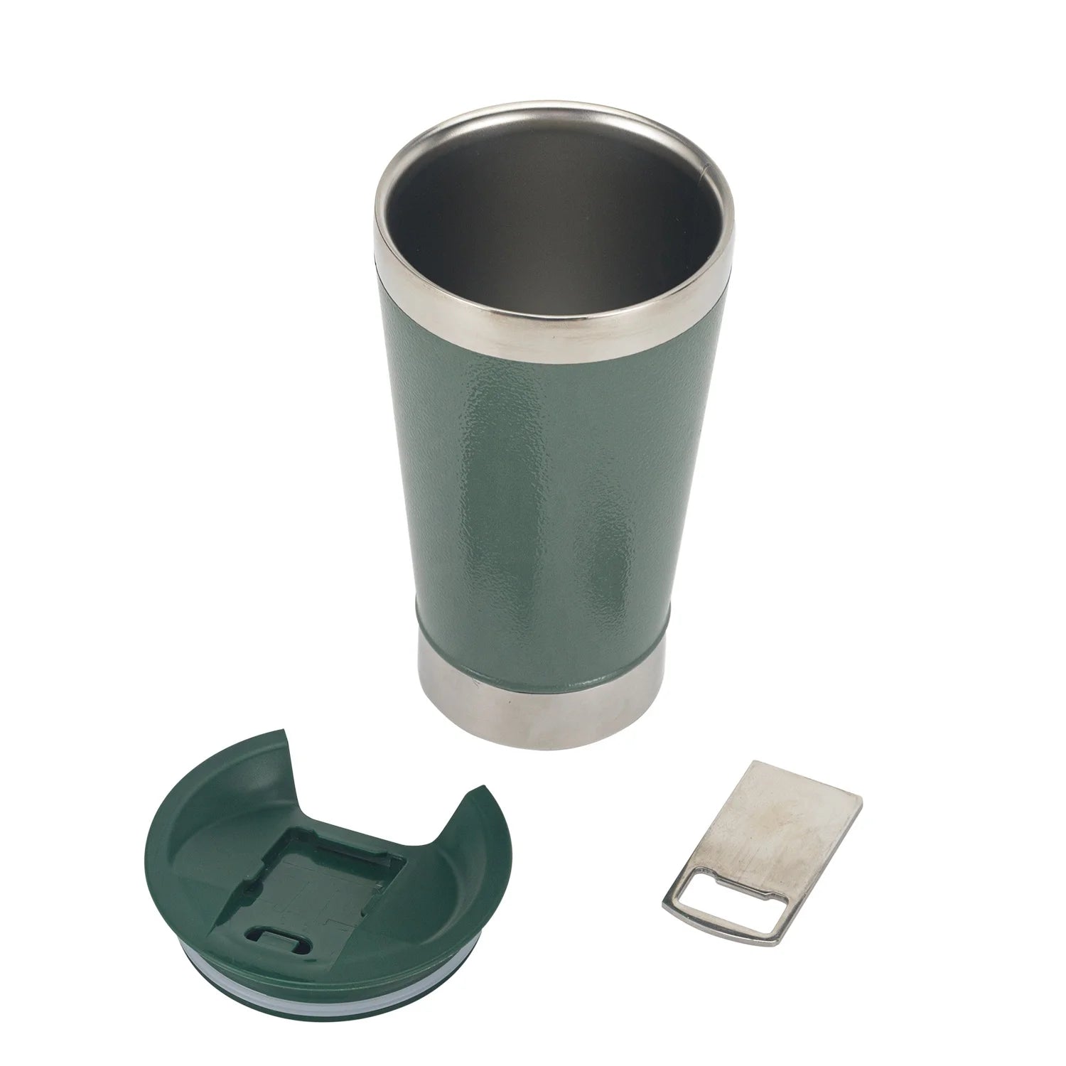 Logo Red Reusable Vaccum Glass 16Oz Thermal Beer Cup copo Termico With Lid and Opener