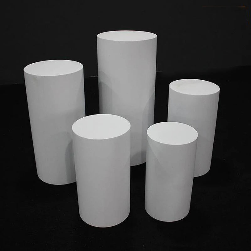 Acrylic Cylinder Display Stands Round Tall Acrylic Wedding Decoration Flower Cake White Acrylic Cylinder Stand