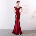 1006# Long Velvet Slim Dignified Atmosphere Banquet Evening Dress Women Annual Meeting Host Skirt