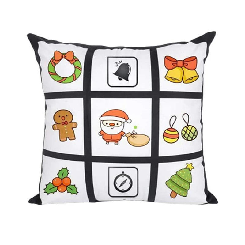 Qualisub Factory Price Personalized Blank 9 Panel Pillow Cover Sublimation Pillow Case for 9 Photos
