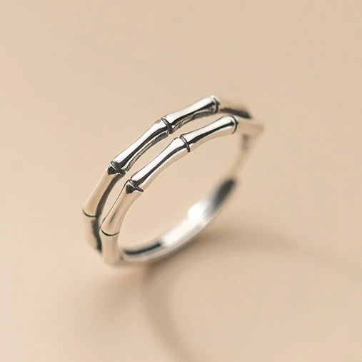 Jewelry Manufacturer Fashion Two Layers Ring 925 Sterling Silver Bone Rings Unique Classical Punk Hand Bone Adjustable Ring