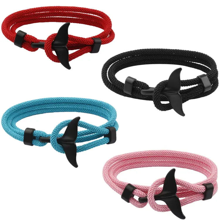 Durable Multicolor Milan Rope Survival Wrap Bracelet Men Ocean Series Multilayer Black Sea Turtle Fishtail Whale Tail Bracelet