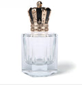 Customized Dubai Perfume Bottle 30ml Transparent Hexagonal Glass Bottle Crown Lid Spray Pump Bottle
