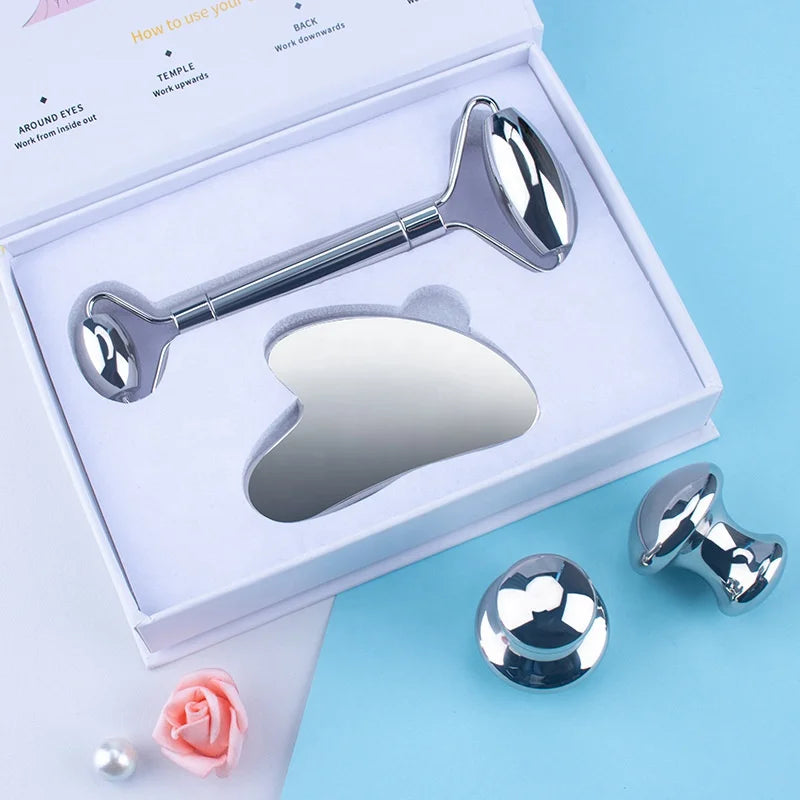 Premium Quality 100% Pure Natural Jade Facial Roller Double-Ended Noiseless Portable Face Lift & Whitening Massage Roller