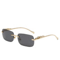 Premium Luxury Sunglasses Hot Sale Metal Square Framed Glasses Rectangular Rimless Sunglasses