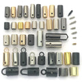 4mm-10mm Metal logo Cord Ends Fashion Designs Drawstring Black Screw Cord Lock Stopper