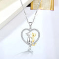 Yh Jewellery S925 Sterling Silver Plating Gold Two Cat Necklace for Women and Girls