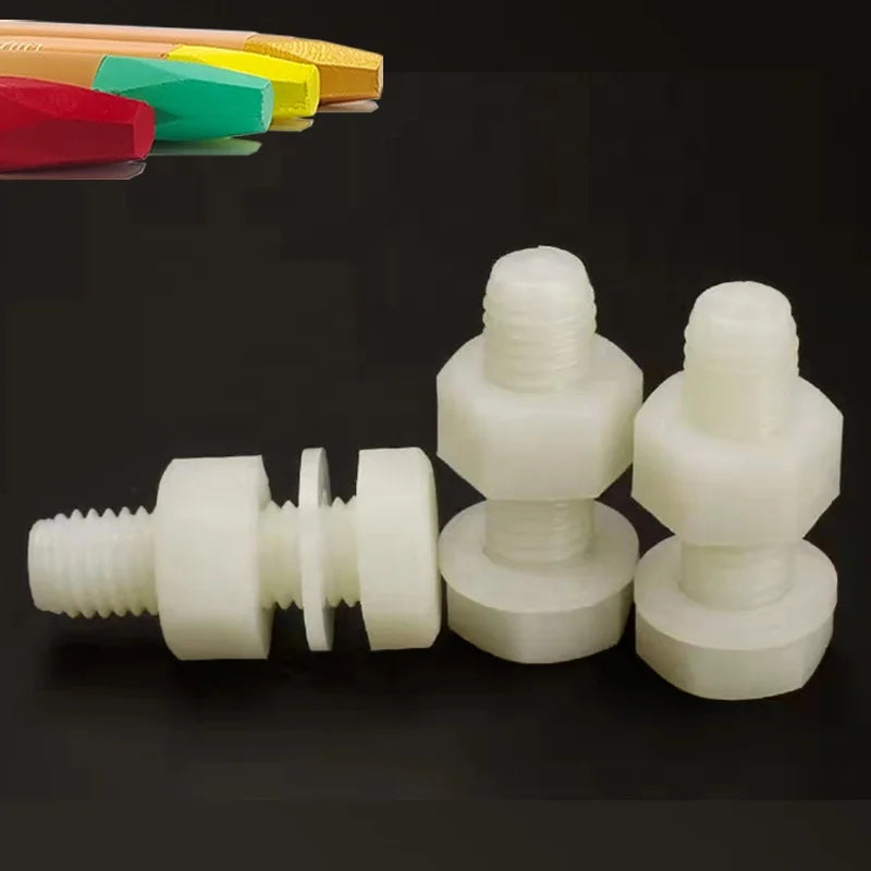 M3 M4 M5 M6 M8 High-quality Hexnylon Bolts White PA66 Insulated Nylon Screws DIN931 Environmentally Friendly and Wear-resistant