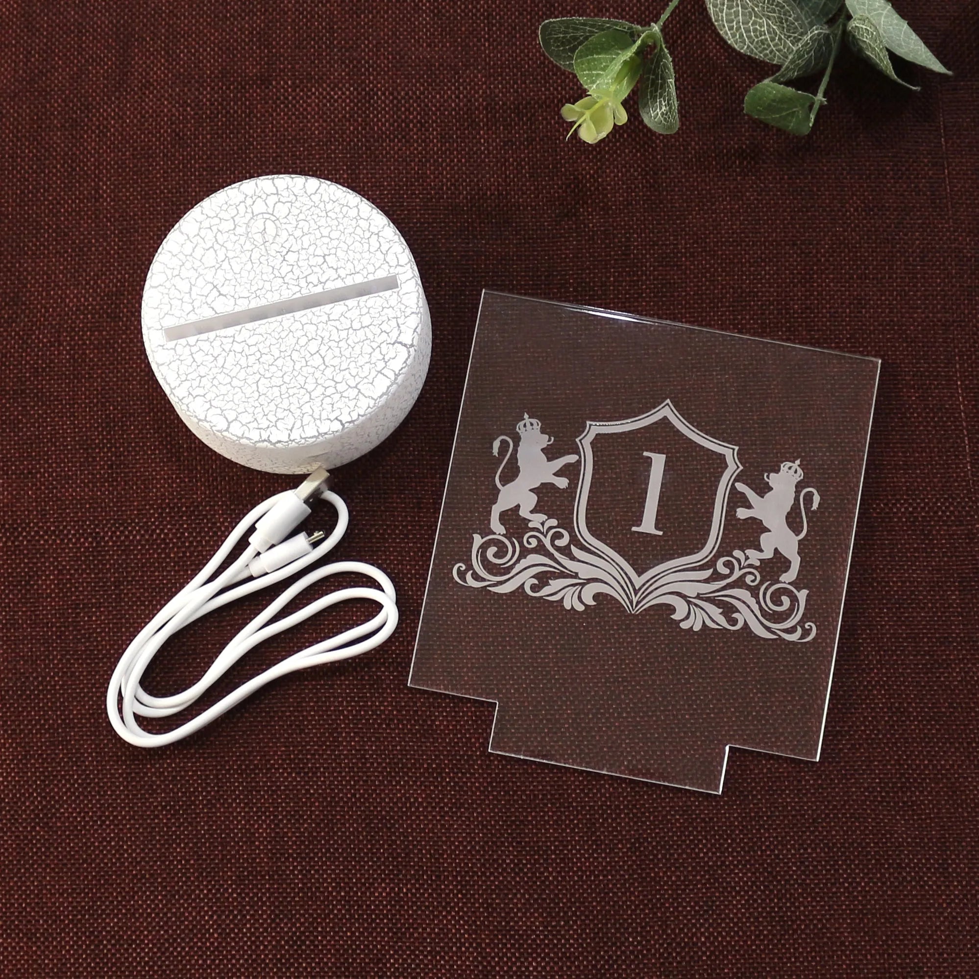 Unique LED Acrylic Table Sign Card Custom Rechargeable Clear Acrylic Wedding Table Number