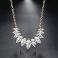 Wedding Bride Necklace Women Luxury Bling Geometric Zircon Copper O-chain Pendants Gold Color Gift Fashion Jewelry