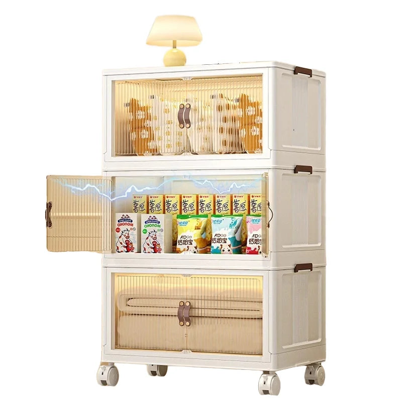 Installation-Free Plastic PP Square Storage Cabinet for Household Baby & Children's Clothes & Toy Organization Snack Cabinet