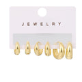 Simple Punk Large Hoop Earring Metal Personality 3 Pairs Set Fashion Jewelry Earrings for Women