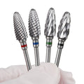 Flame Bits Best Selling Nail Drill Remove Acrylic Hard Gel Manicure Tool Tungsten Carbide Nail Drill Bit Set