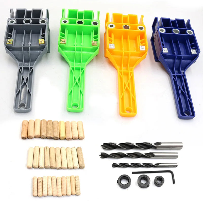 Woodworking Handheld Wood Punching Locator Vertical Pocket Hole Locating Fixture Kit Punching Punching Locator Drilling Guide