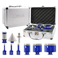9PCS/1Set Vacuum Brazed 5/8''-11 Diamond Core Drill Bit Beveling Chamfer Finger Milling Tools Kit for Tile Marble Granite