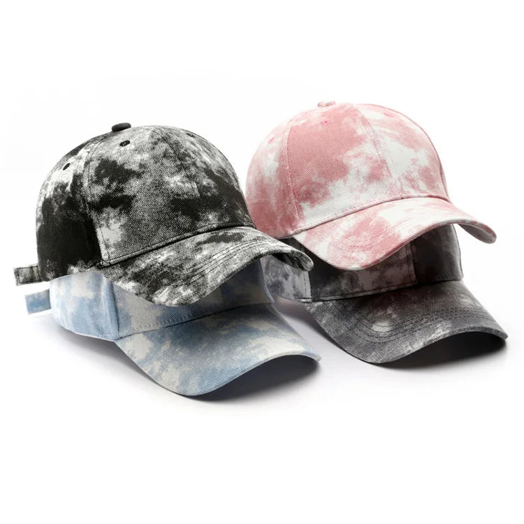 Outdoor Spring Autumn Men's Women's Travel Sports Sun Protection Sunhat Personality Street Tie-dye Trend Baseball Cap