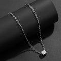 2021 Popular Design Steel Geometric Cubic Pendant Necklace Stainless Steel Link Chain Necklace for Men Gift