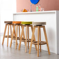 Cheap Flatpack Leather Furniture Modern Wooden Swivel Dining Kitchen Island Cafe Counter Stool
