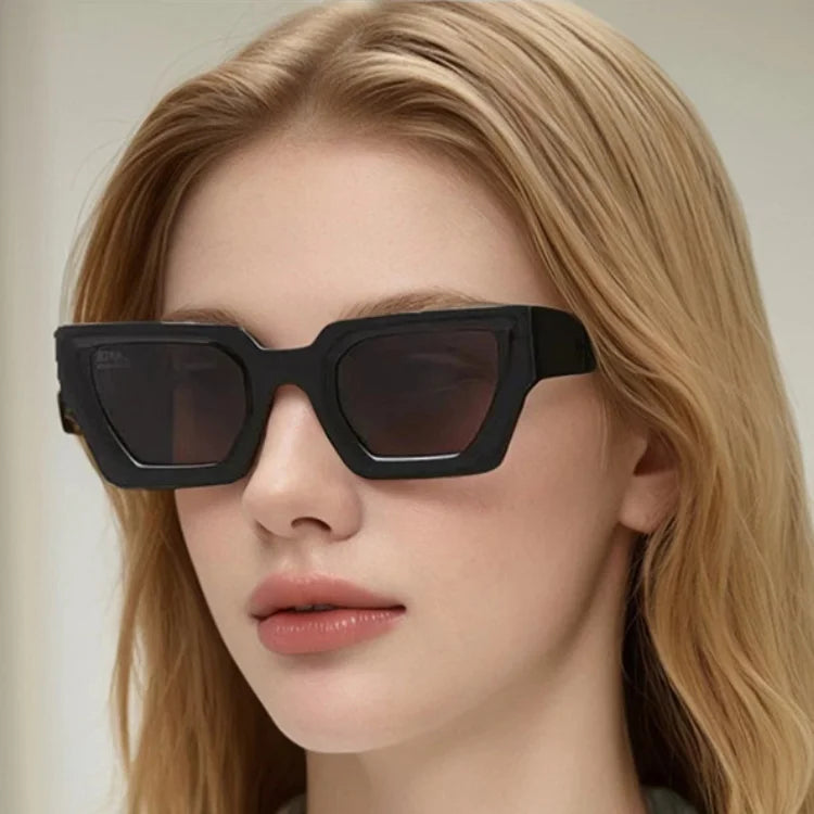Trend Sunglasses Personality Square Frame Round Shade Uv400 Classic Multicolor Transparent Big Frame Sun Glasses