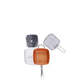 4 Pcs/set Frying Pan Copper Cookware Ceramic Induction Skillet Induction Nonstick Cooking Oven & Dishwasher Safe Square Pot Set