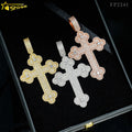 New Arrivals Hip Hop Stylish Rapper Jewelry VVS1 Moissanite Diamond S925 Silver Iced Out Man Cross Pendant Necklace Set
