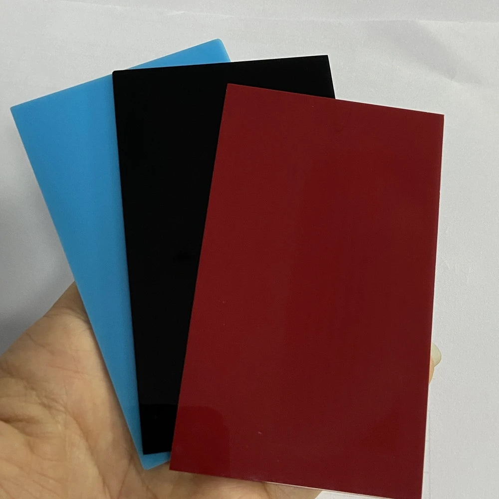 Red Blue Black Flat Polished Rectangle 60x100x2mm Glass Sheet for Decoration