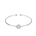 Wholesale 925 Sterling Silver 0.5CT GRA Lab Grown Diamond Round Charm Halo Moissanite Bangle Bracelet Fine Jewelry for Women