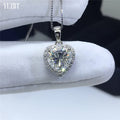 Silver 925 Original 2 Carat Brilliant Cut Diamond Test Past D Color Heart Shape Moissanite Wedding Pendant Necklace Fine Jewelry