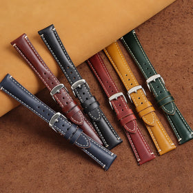 Luxury Cordovan Tapering Leather Watch Band Top Layer Genuine Leather Watch Strap for Diving Watches With 18/20/22 mm