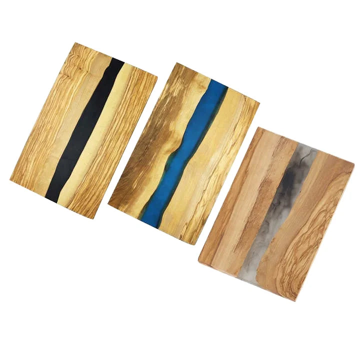 Wholesale Rectangle Olive Wood Epoxy Resin Cutting Board ForKitchen Home Charcuterie Cheese Chopping Board