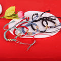 Traditional Handmade Braided Peach Blossom Knot Bracelet Semi-finished Diy Pink Flower Woven Bracelet for Women Girls