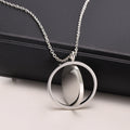 Factory Wholesale Stainless Steel Dainty Double Circle Kinetic Spinning Pendant Necklace High Polished Jewelry for Men Women